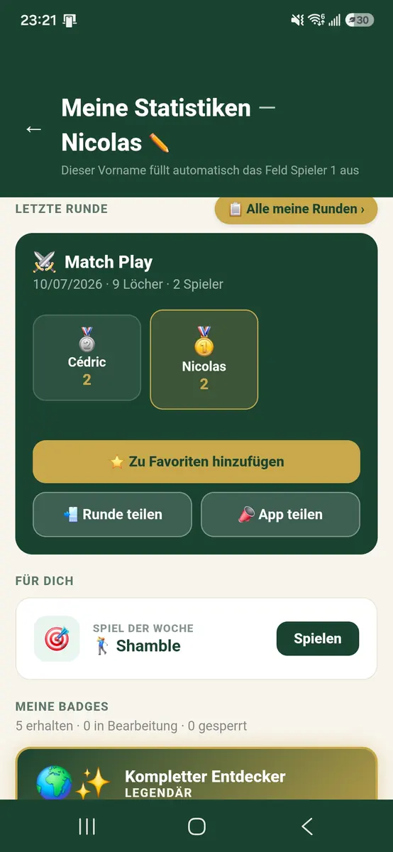 Meine Stats - letzte Runde