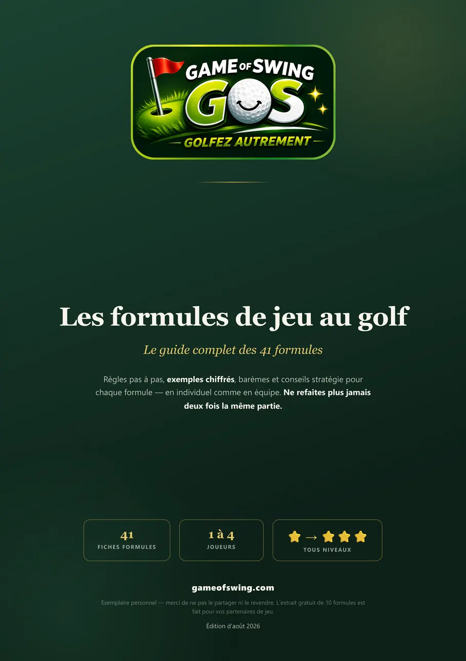 Le guide PDF des 41 formules de jeu au golf